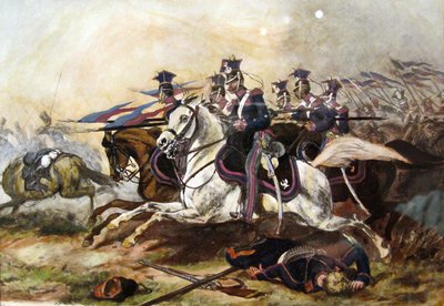 Charge of Poznań Cavalry during November Uprising by Juliusz Fortunat Kossak
